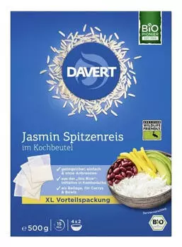 Davert Jasmin Spitzenreis im Kochbeutel bio 500g