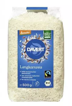 Davert Langkorn Naturreis weiß demeter 500g