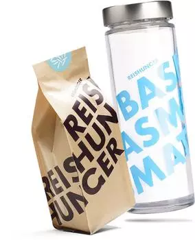 Reishunger Bio Basmati (600g) + Reisglas