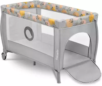Lionelo Stefi Plus 2-in-1 Reisebett und Laufstall pink yellow