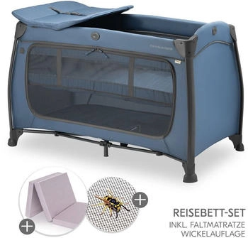 Hauck Play N Relax Center mit Matratze/Insektenschutz und Wickelauflage dark blue