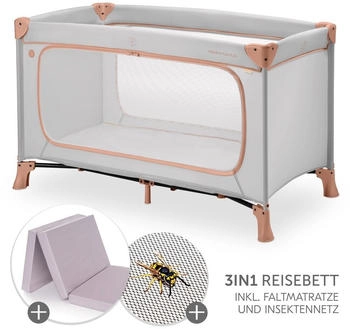 Hauck Dream N Play Plus inkl. Alvi-Matratze & Insektenschutz dusty cork