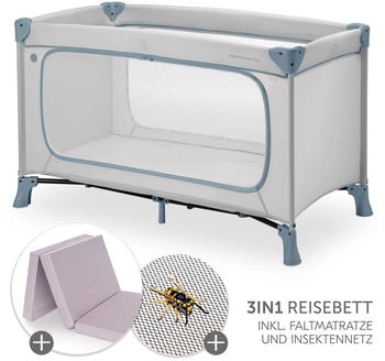 Hauck Dream N Play Plus inkl. Alvi-Matratze & Insektenschutz dusty blue