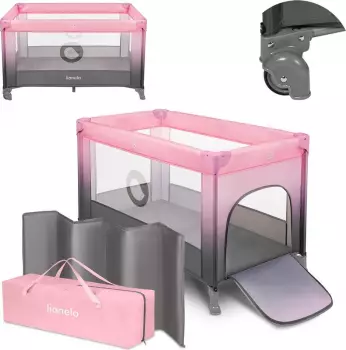 Lionelo Stefi - crib 2 in 1 pink/grey