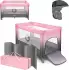 crib pink/grey