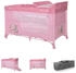 rosa pink: Lorelli Baby-Reisebett Moonlight - zwei Ebenen, faltbar, Wickelauflage, Matratze, Räder