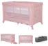 pink: Lorelli Baby-Reisebett Noemi - 2 Ebenen, seitliche Öffnung, Matratze, Räder, Tragetasche