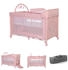 pink: Lorelli Baby-Reisebett Noemi - 2 Ebenen, Wickelauflage, Spielbogen, Tragetasche, Räder