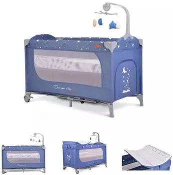 Cangaroo Once Upon a Time 3 Reisebett, blau, 60x120cm