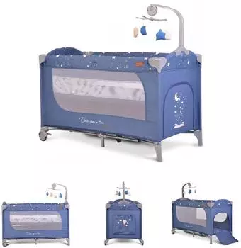 Cangaroo Once upon a time Reisebett 2 Ebenen, Seiteneingang, blau (60x120cm)