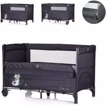 Chipolino Relax Reisebett 2 Ebenen, schwarz/grau (KOSIRE256AN)