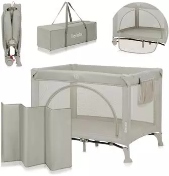 Lionelo Laura 2-in-1 Reisebett & Laufgitter, beige, 0&ndash;36 Monate (LO-LAURA BEIGE SAND)