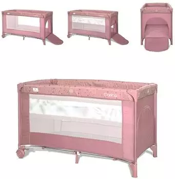 Lorelli Carina Reisebett 2 Ebenen, faltbar, mit Matratze, pink (Carina)