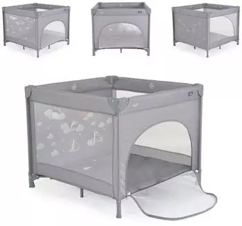 Cangaroo Joyzi Laufstall faltbar, Matratze, Tasche, grau (112560)