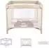 KIKKABOO Laufstall Enjoy klappbar, Matratze, Sichtfenster, Tragetasche, beige/braun