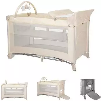 Lorelli Torino Plus Reisebett 2 Ebenen, faltbar, creme