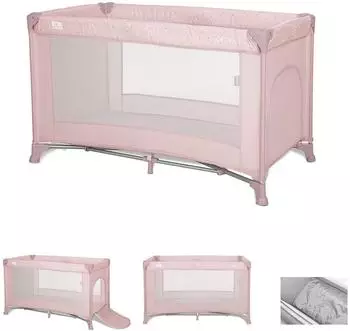 Lorelli Torino Reisebett mit Laufstall, seitlicher Eingang, Faltmatratze, pink