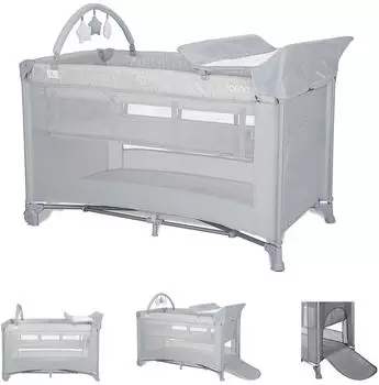 Lorelli Torino Plus Reisebett 2 Ebenen, faltbar, hellgrau