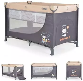 Moni Tommy Reisebett 2 Ebenen, Seiteneingang, beige (110182)