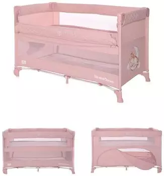 Lorelli Up and Down 3-in-1 Babybett, Beistellbett & Laufstall, 2 Ebenen, rosa (Up and Down)