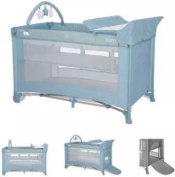 Lorelli Torino Plus Reisebett 2 Ebenen, faltbar, hellblau