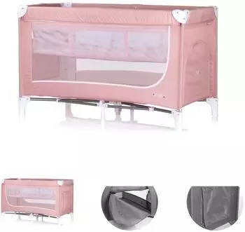 Chipolino Reisebett Ariel 2 Ebenen, Seiteneingang, rosa/wei&szlig;