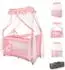 Lorelli Magic Sleep Reisebett 2 Ebenen, Baldachin, faltbar, rosa Sterne