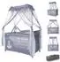 Lorelli Magic Sleep Reisebett 3-in-1 mit Baldachin, 2 Ebenen, faltbar, grau