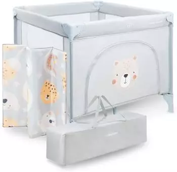 Moby-System Laufstall mit Matratze & Tragetasche, faltbar, 97x100x77cm