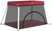 vidaXL Baby-Laufstall mit Matratze Rot Leinenstoff