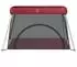 vidaXL Baby-Laufstall mit Matratze, Leinenstoff, rot (10305)