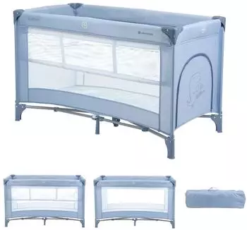 KIKKABOO So Gifted Reisebett/Laufstall 2 Ebenen, mit Tragetasche, blau