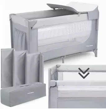 Moby-System Closely 3in1 Reisebett mit Wickelauflage, Matratze & Transporttasche, 126x66cm (Closely)