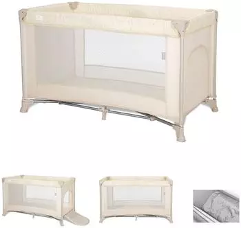 Lorelli Torino Reisebett/Laufstall mit seitlichem Eingang, Faltmatratze, creme (10080452603)