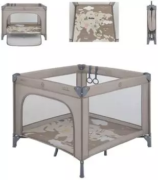 KIKKABOO Enjoy Laufstall mit Matratze, klappbar, beige