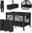 Lionelo Laura 2-in-1 Reisebett, 2 Höhenstufen, Räder mit Bremse, Black Carbon (LO-LAURA BLACK CARBON)