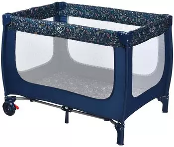 Costway Reisebett & Laufstall klappbar, 120x60cm, 2 Ebenen, mit Matratze