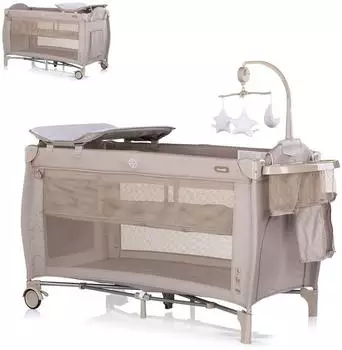 Chipolino Reisebett Bella 2 Ebenen, seitlicher Eingang, beige/grau