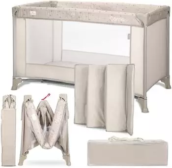 Lorelli Carina Reisebett 2-in-1, faltbar, 120x60cm, beige