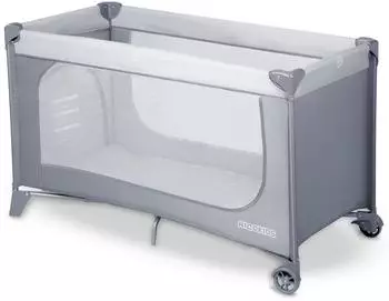 Ricokids Reisebett mit Rollen, Matratze & Tasche, 125x65x78cm, hellgrau (RK-240)