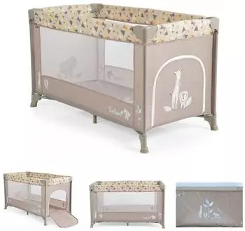 Moni Reisebett & Laufstall Safari mit Matratze, beige (109231)