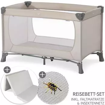 Hauck Dream N Play Reisebett mit Matratze, Insektenschutz & Tasche, faltbar