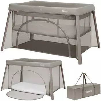 Lionelo Mila Reisebett 2in1, faltbar, mit Matratze & Transporttasche