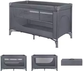 KIKKABOO So Gifted Reisebett 2 Ebenen, grau (65x125cm)