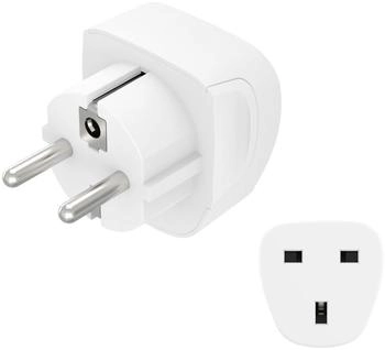 Hama Reiseadapter Typ G (UK) zu Typ E und F (Europa), 3-polig, weiß (00223459)