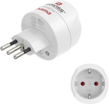 Hama Reiseadapter Typ J, L, N, 3-polig, für die Schweiz, Italien und Brasilien (00223484)