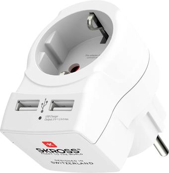 Skross Zwischensteckdose mit USB Weiß Europe to Europe (1.500282)