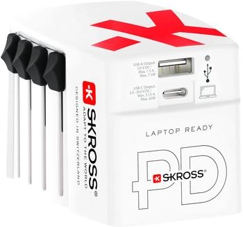 Skross World USB Charger AC65PD Reiseladegerät mit USB-C Kabel (1302333)