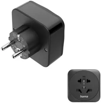 Hama Reiseadapter Typ E/F, 3-polig, Welt nach EU, 1x USB-C, 1x USB-A, 20W (00223460)