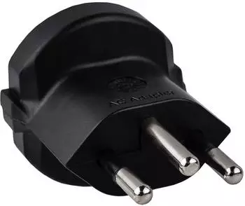 Kabelmeister Schweiz-Stromadapter Schutzkontakt-Buchse mit Einsteckhilfe, schwarz (SKA-6002PS)